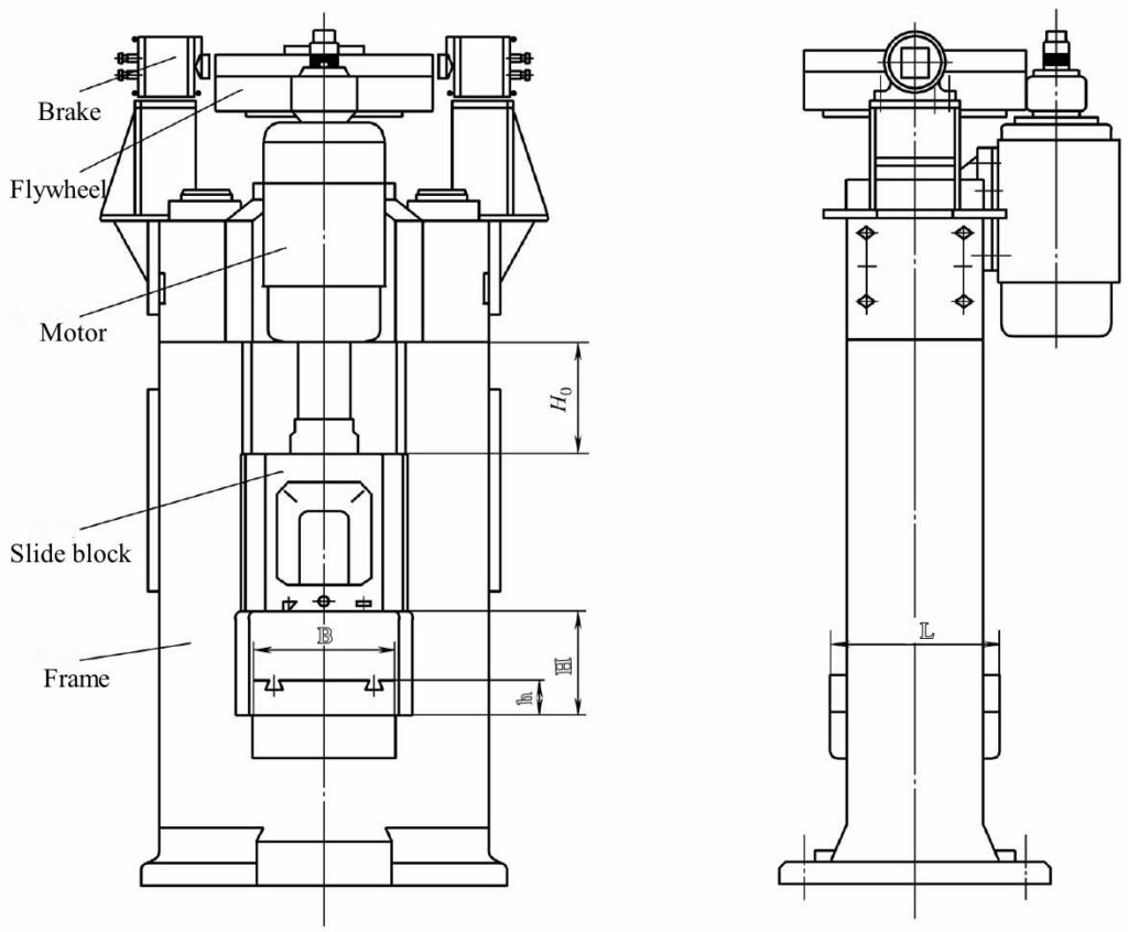diagram drawing of electric screw press machine